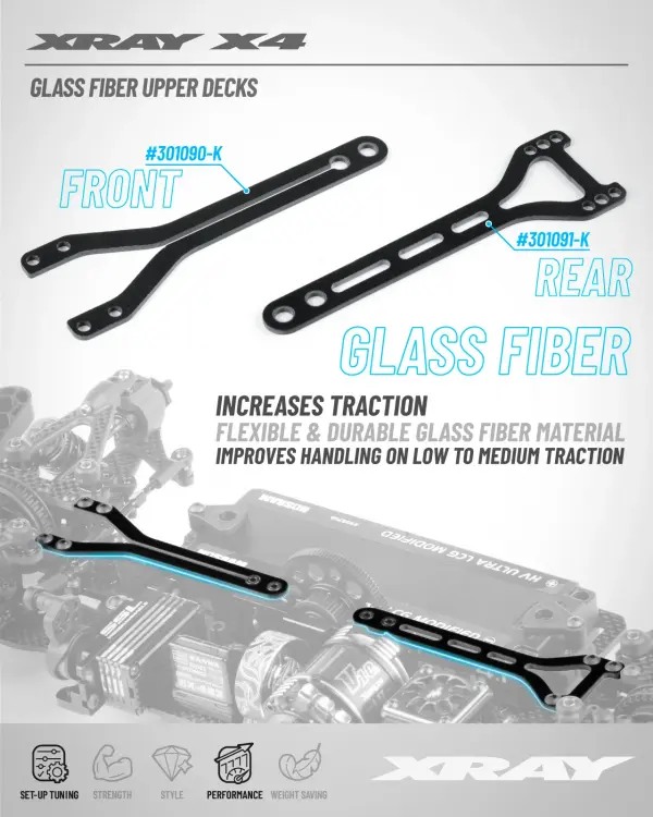 XRay X426 Glass Fiber Upper Deck - Split Front - Open - Soft &mdash; image 2 of 2
