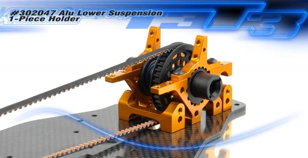 XRay T3 Aluminium Lower Suspension 1 Piece Holder - Orange