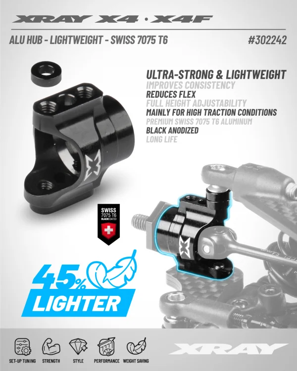 XRay X4 Aluminium Hub - Lightweight - Swiss 7075 T6 — image 2 of 3