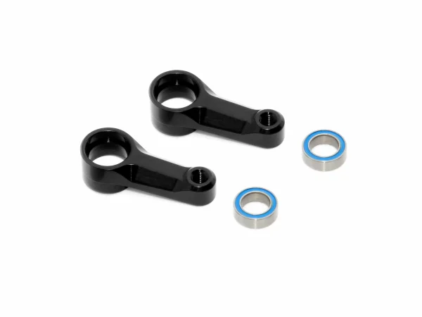 XRay X4 Aluminium Dual Steering Arm - Black Ball-Bearings (2)