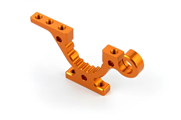 XRay T4 19 Aluminium Lower Adjustment Bulkhead - Front R / Rear L - Orange