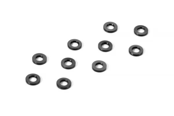 XRay Aluminium Shim 3X6X0.5mm - Black (10)