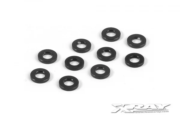 XRay Aluminium Shim 3X6X1.0mm - Black (10)