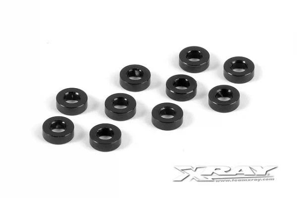 XRay Aluminium Shim 3X6X2.0mm - Black (10)