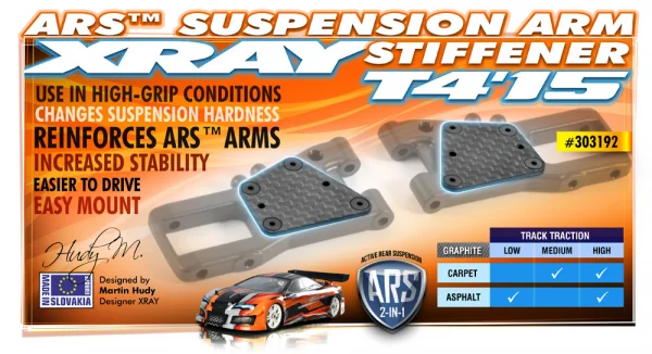 XRay Graphite Ars Rear Lower Arm Plate 1.6mm (L+R) — image 4 of 4