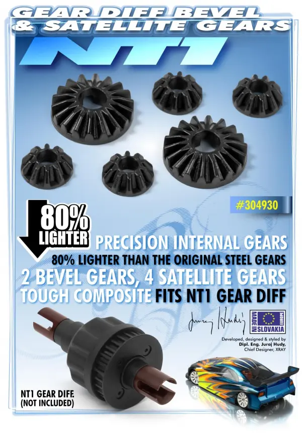 Composite Gear Diff Bevel + Satellite Gears (2+4) — image 4 of 4