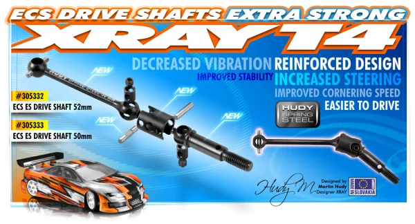 XRay ECS Es (Extra Strong) Drive Shaft 50mm - Hudy Spring Steel - Set — image 2 of 4