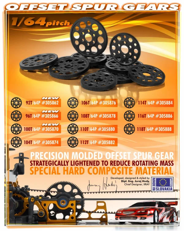 XRay Offset Spur Gear 100T / 64