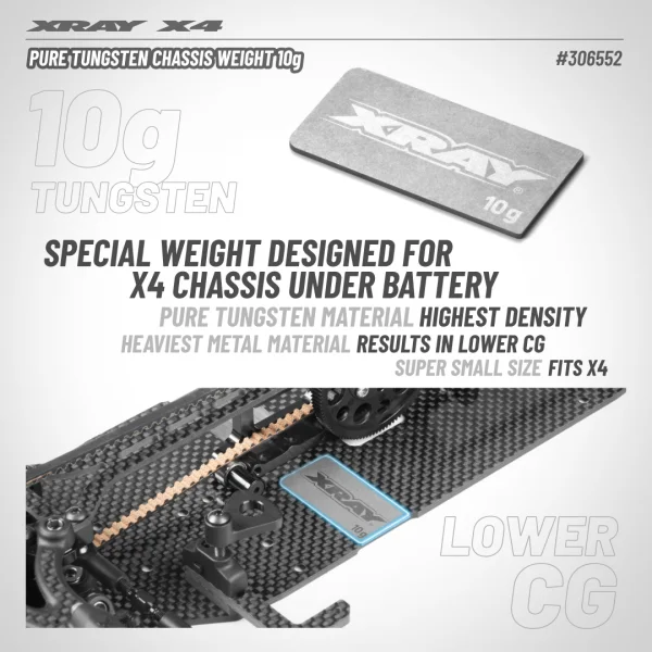 XRay Pure Tungsten Chassis Weight 10G — image 2 of 2