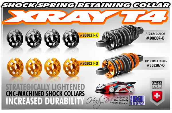 Aluminium XRay Shock Spring Retaining Collar - Black (4)