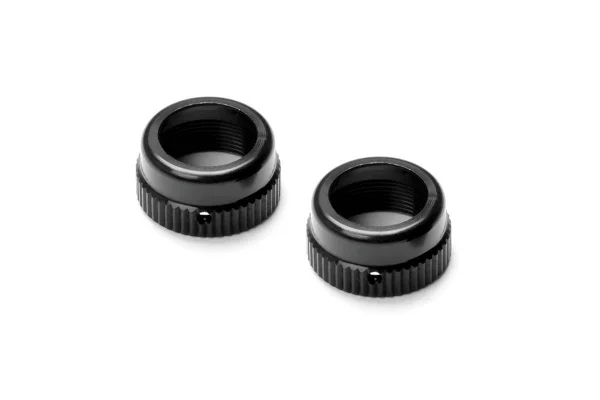 XRay Aluminium Shock Cap-Nut With Vent Hole - Black (2)
