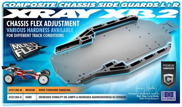 XRay Composite Chassis Side Guards L+R - Hard