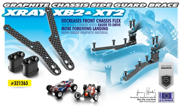 XRay Graphite Chassis Side Guard Brace