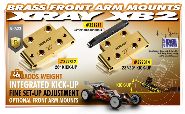 XRay Brass Front Lower Arm Mount