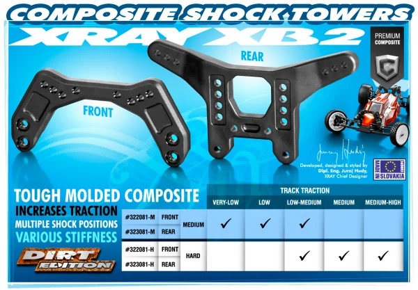 XRay Composite Shock Tower Rear - Hard