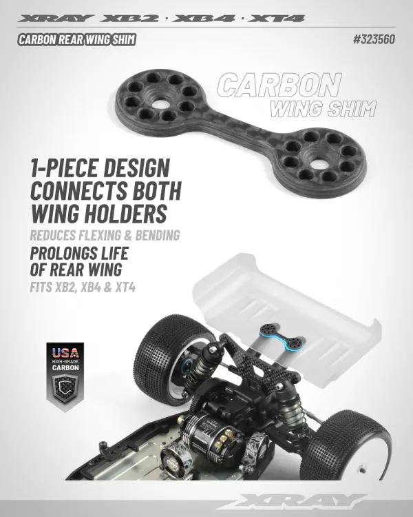 XRay Carbon Rear Wing Shim &mdash; image 2 of 2