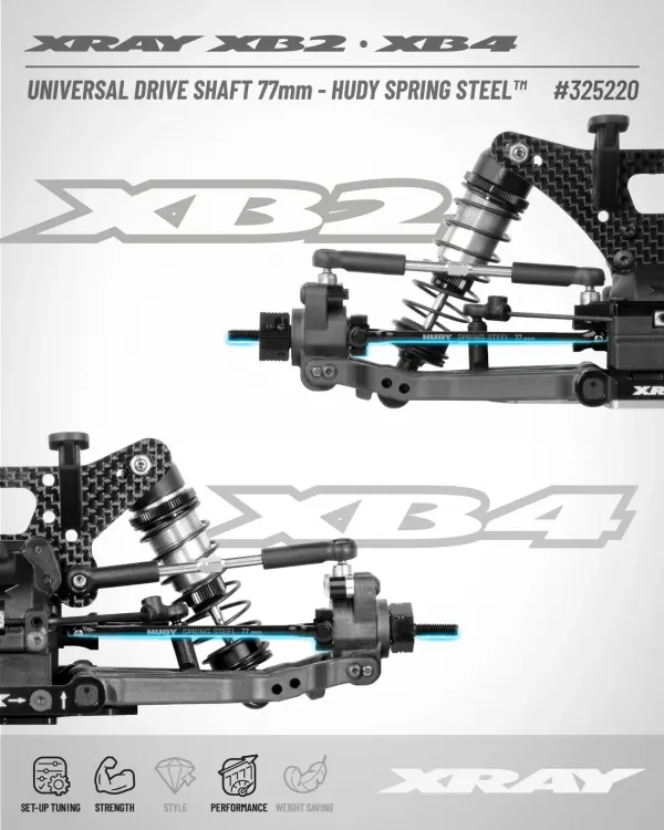 XRay Universal Drive Shaft 77mm - Hudy Spring Steel — image 3 of 3