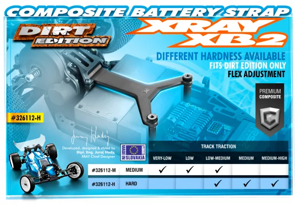 XRay Composite Battery Strap - Medium - Dirt Edition — image 2 of 2