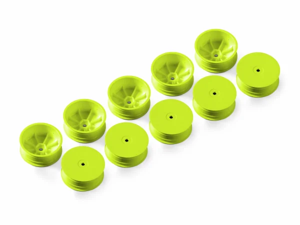 XRay 2WD Front Wheel Aerodisk With 12mm Hex - Yellow - Hard (10) — image 1 of 2