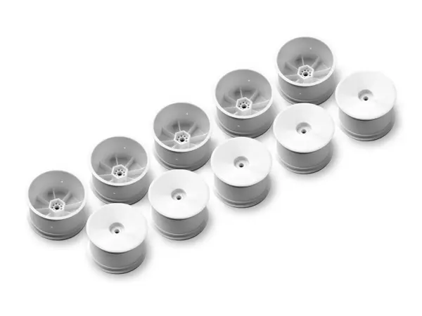 XRay 1:10 Buggy Rear Wheels - 12mm Hex Aerodisk - White - Hard (10 Pack)
