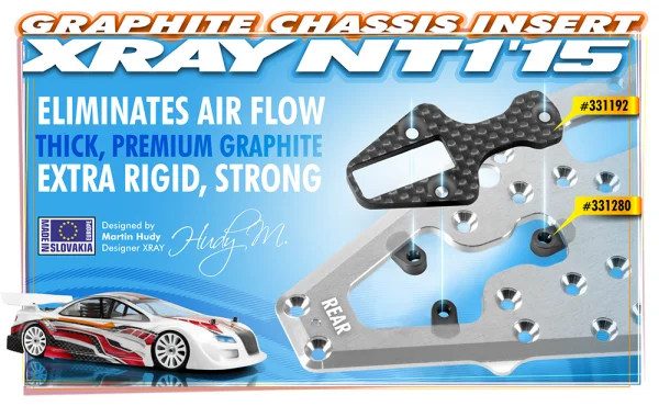 XRay Graphite Chassis Insert Rear &mdash; image 2 of 2