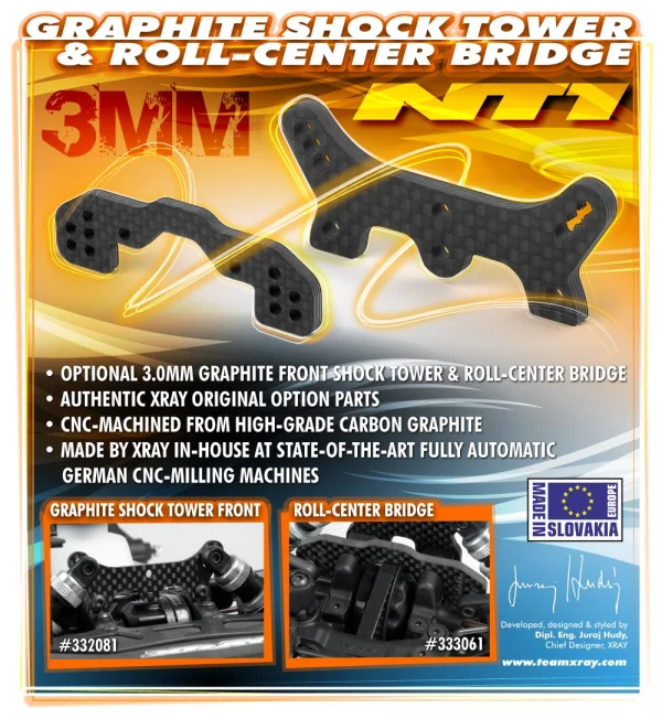 XRay Graphite Shock Tower Front 3.0mm
