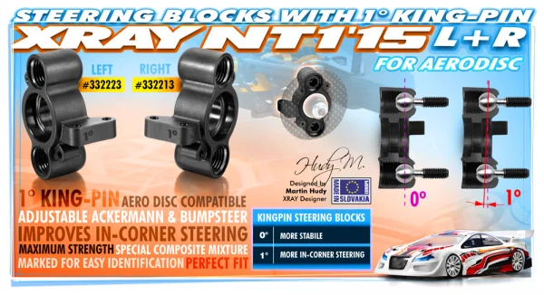 XRay Composite Steering Block 1 Kingpin For Aero Disc - Right