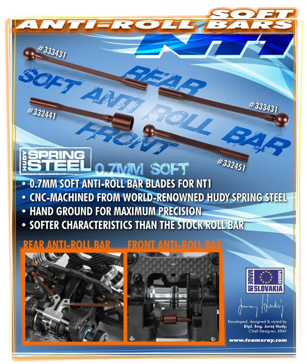 XRay Anti-Roll Bar Front Female 0.7mm - Hudy Spring Steel