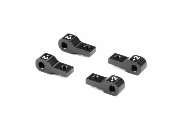 XRay Aluminium Lower 2 Piece Front Suspension Holder 2mm - Black (4) — image 1 of 2