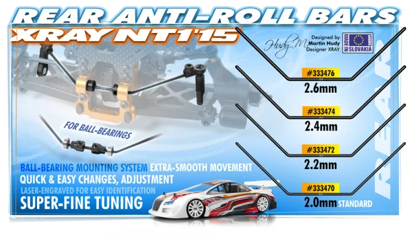 XRay Anti-Roll Bar For Ball-Bearings - Rear 2.2 mm &mdash; image 2 of 2