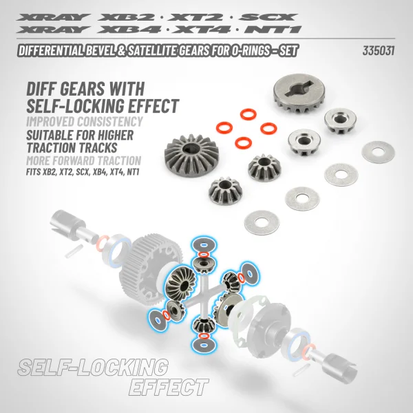 XRay Diff Bevel And Satellite Gears For O-Rings - Set &mdash; image 2 of 2