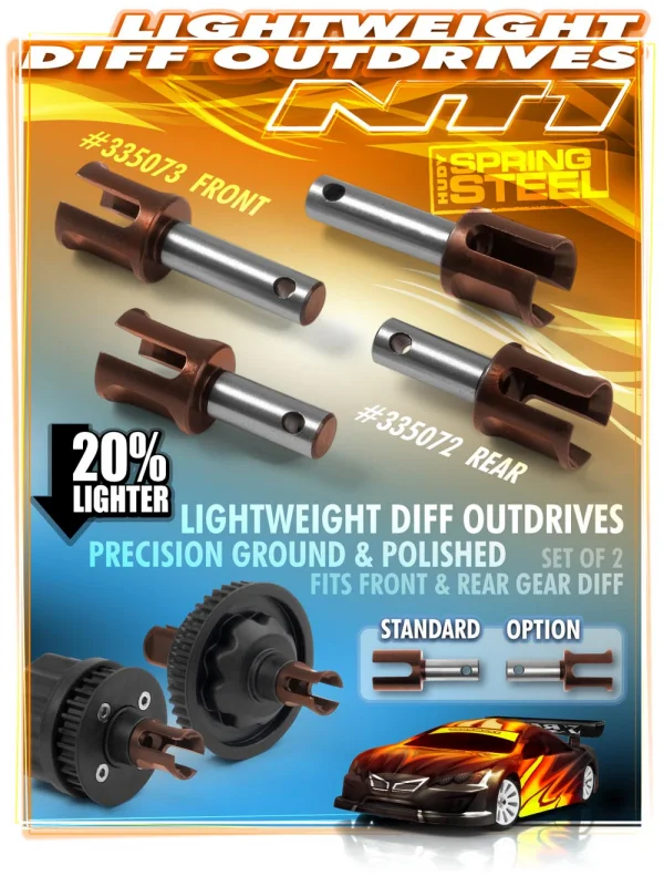 XRay Lightweight Diff Outdrive Adapter - Long - Hudy Spring Steel (2)