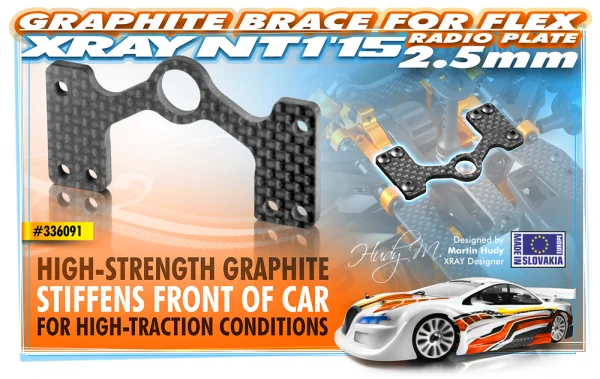 XRay Graphite Brace For Flex Radio Plate 2.5mm &mdash; image 2 of 2