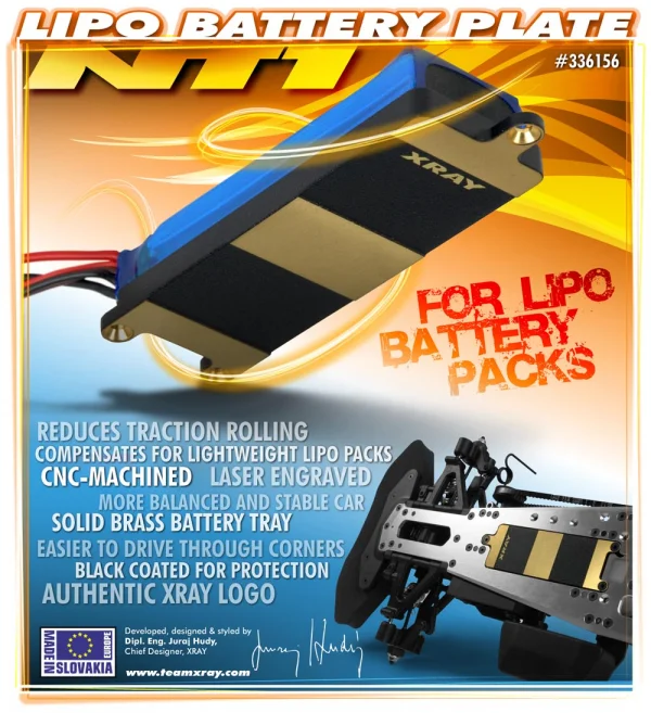 XRay Brass Battery Plate For Lipo Batteries