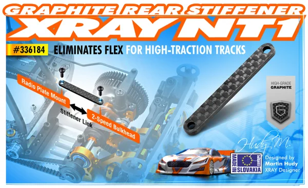 XRay Graphite Rear Stiffener 2.0mm &mdash; image 2 of 2