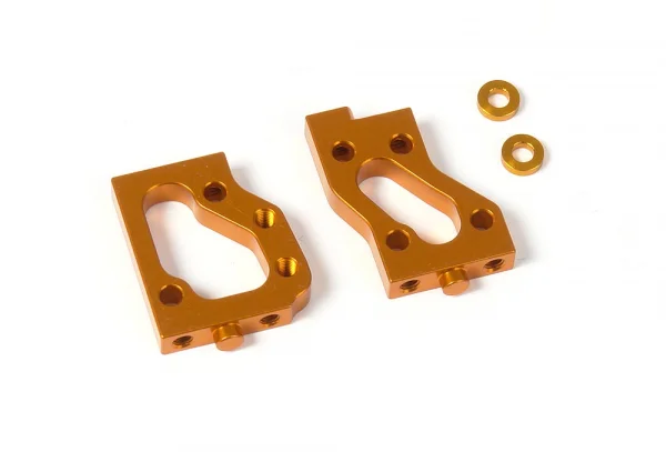 XRay Aluminium Radio Plate Mounts (L+R) - Swiss 7075 T6 - Orange — image 1 of 2