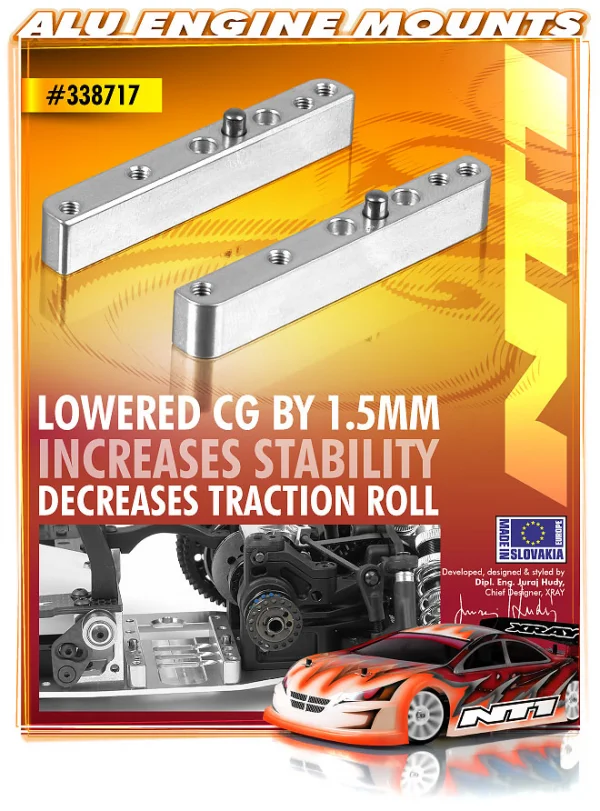XRay Aluminium Engine Mounts - Thin - Lower (2)