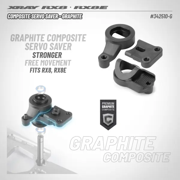 XRay Composite Servo Saver - Graphite &mdash; image 2 of 2