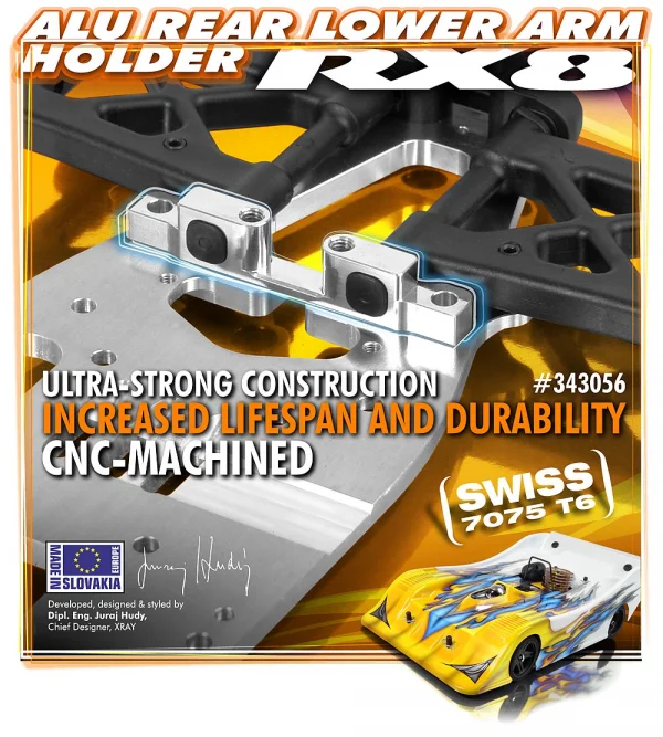 XRay Aluminium Rear Lower Suspension Arm Holder - Swiss 7075 T6 &mdash; image 2 of 3