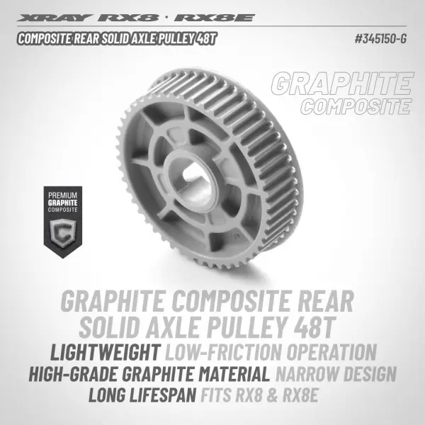 XRay Composite Rear Solid Axle Pulley 48T - Narrow - Graphite — image 2 of 2