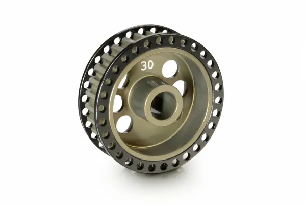 XRay Aluminium Side Belt Pulley 30T - Front - Set &mdash; image 3 of 4