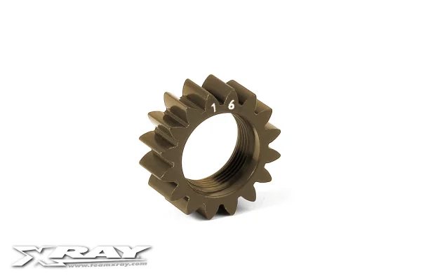 XRay Xca Aluminium 7075 T6 Hard Coated Pinion Gear - 16T (1st) — image 2 of 2