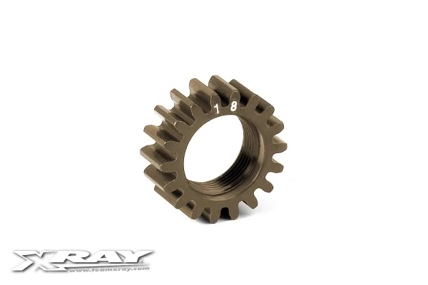 XRay Xca Aluminium 7075 T6 Hard Coated Pinion Gear - 18T (1st) — image 3 of 3
