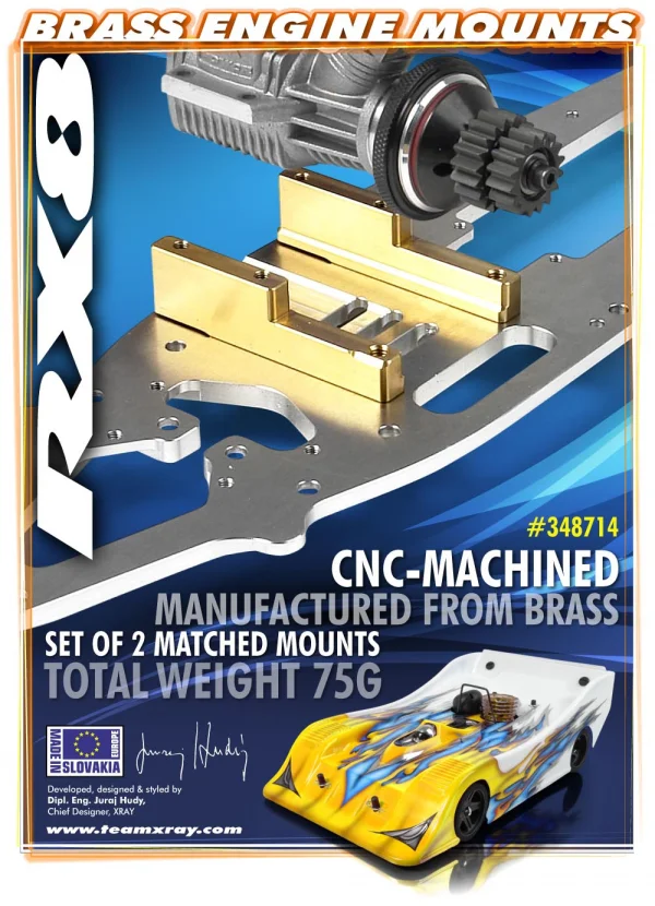 XRay Brass Engine Mounts (L+R) — image 3 of 4