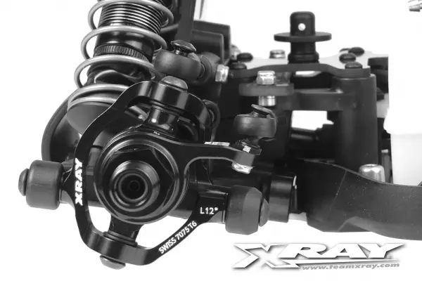 XRay Aluminium Caster Block 12 Degree Left - 3 Roll-Centers - Swiss 7075 T6 - Hard Coated &mdash; image 3 of 3