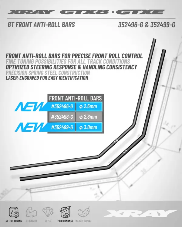 XRay GT Front Anti-Roll Bar 3.0mm &mdash; image 2 of 2