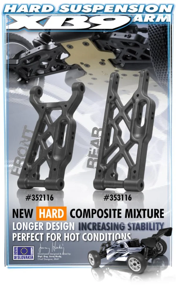 XRay XB9 Composite Front Lower Suspension Arm - Hard