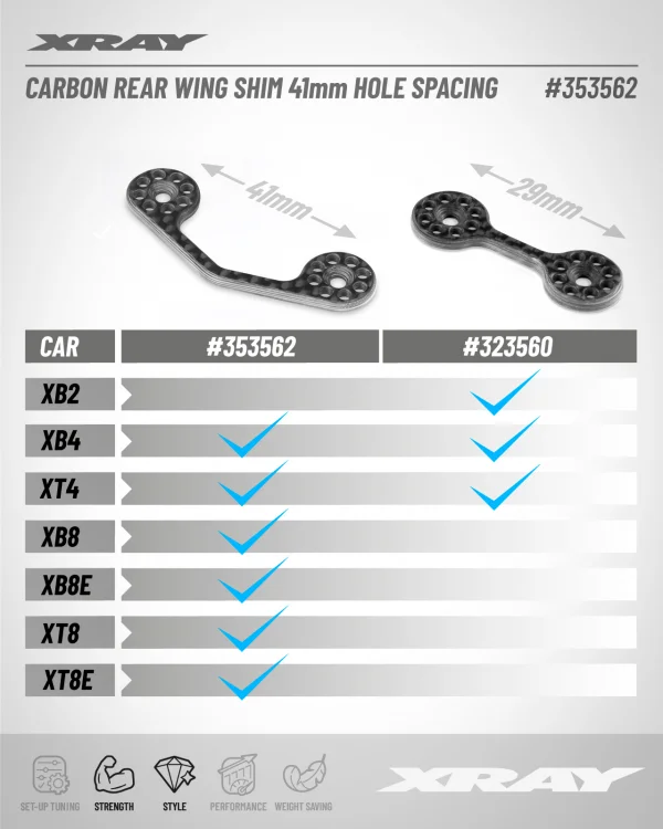 XRay Carbon Rear Wing Shim — image 3 of 3