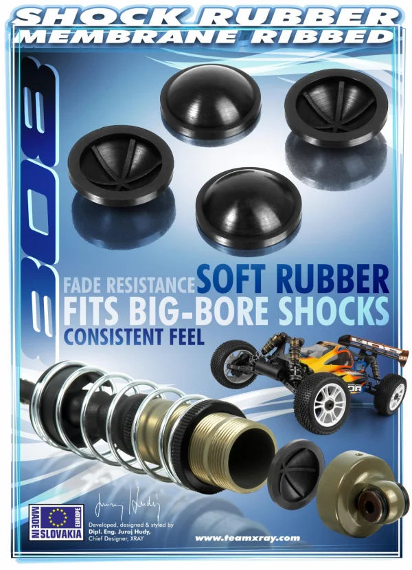 XRay XB808 Shock Rubber Membrane Ribbed (4)