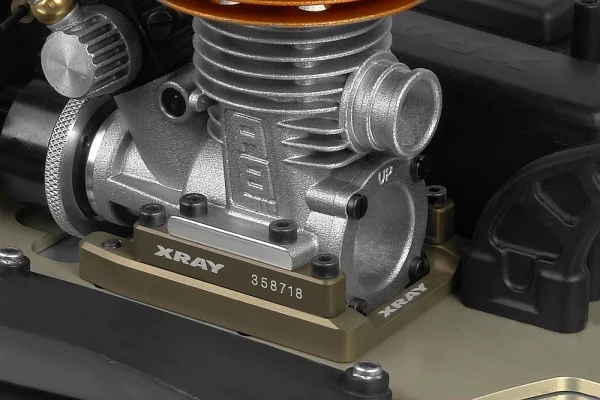 XRay XB808 Aluminium One-Piece Engine Mount - Swiss 7075 T6 - Hard Coated
